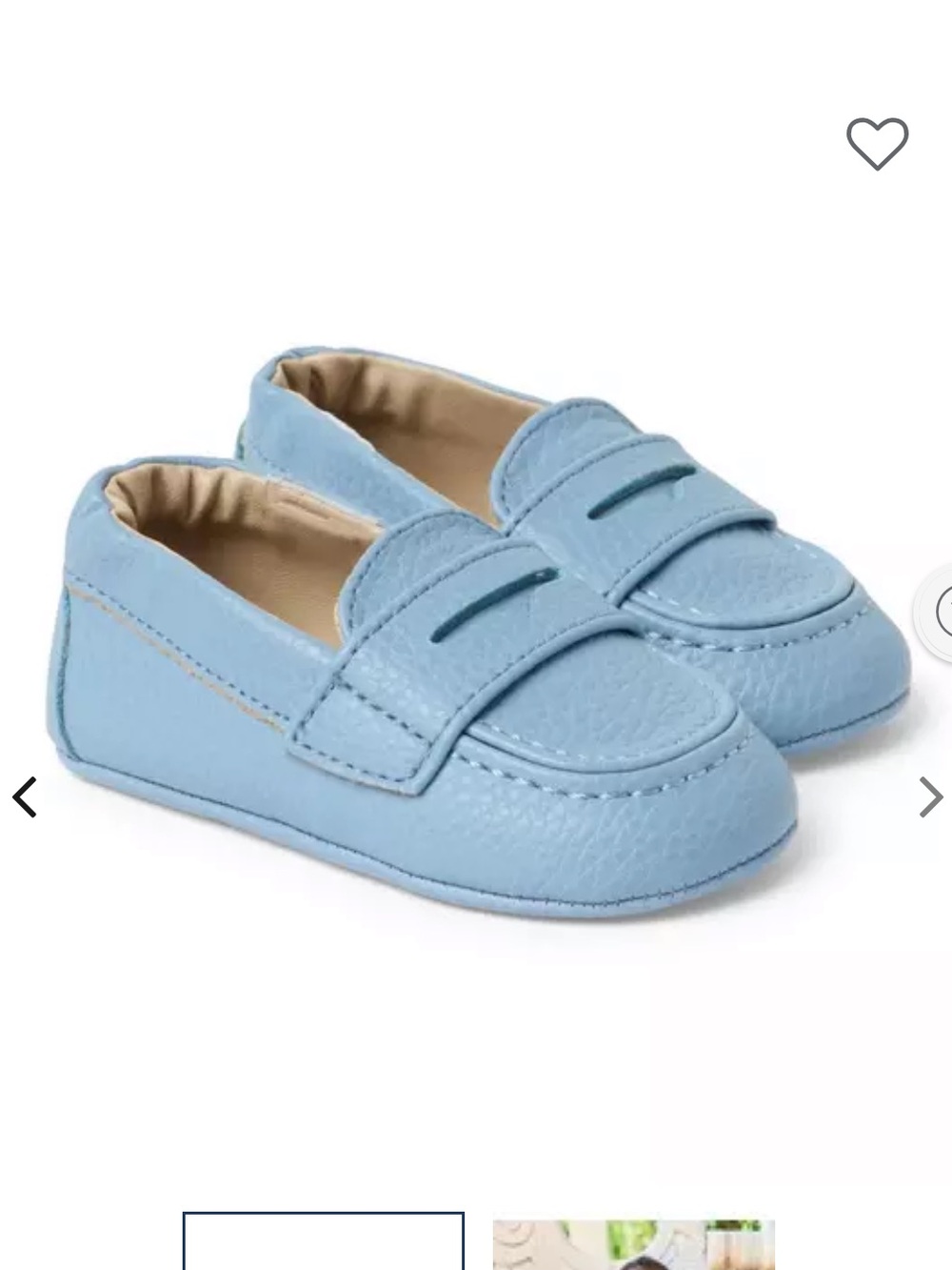 Janie and Jack Light Blue Baby Penny Loafers Sz. 6-12m